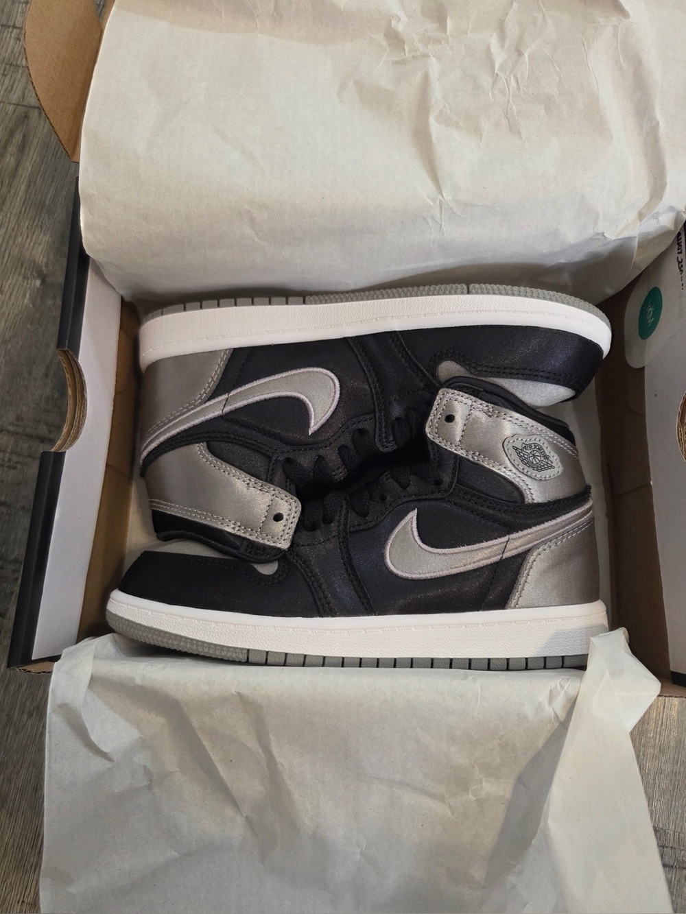 Nike Air Jordan 1 High OG Metallic Black Silver 13.5 PS NWT